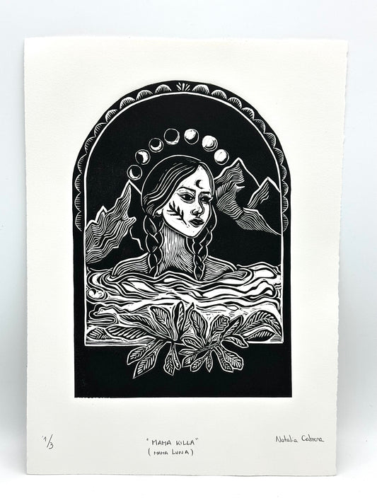 Mama Killa ~ Mama Luna - Lino Print