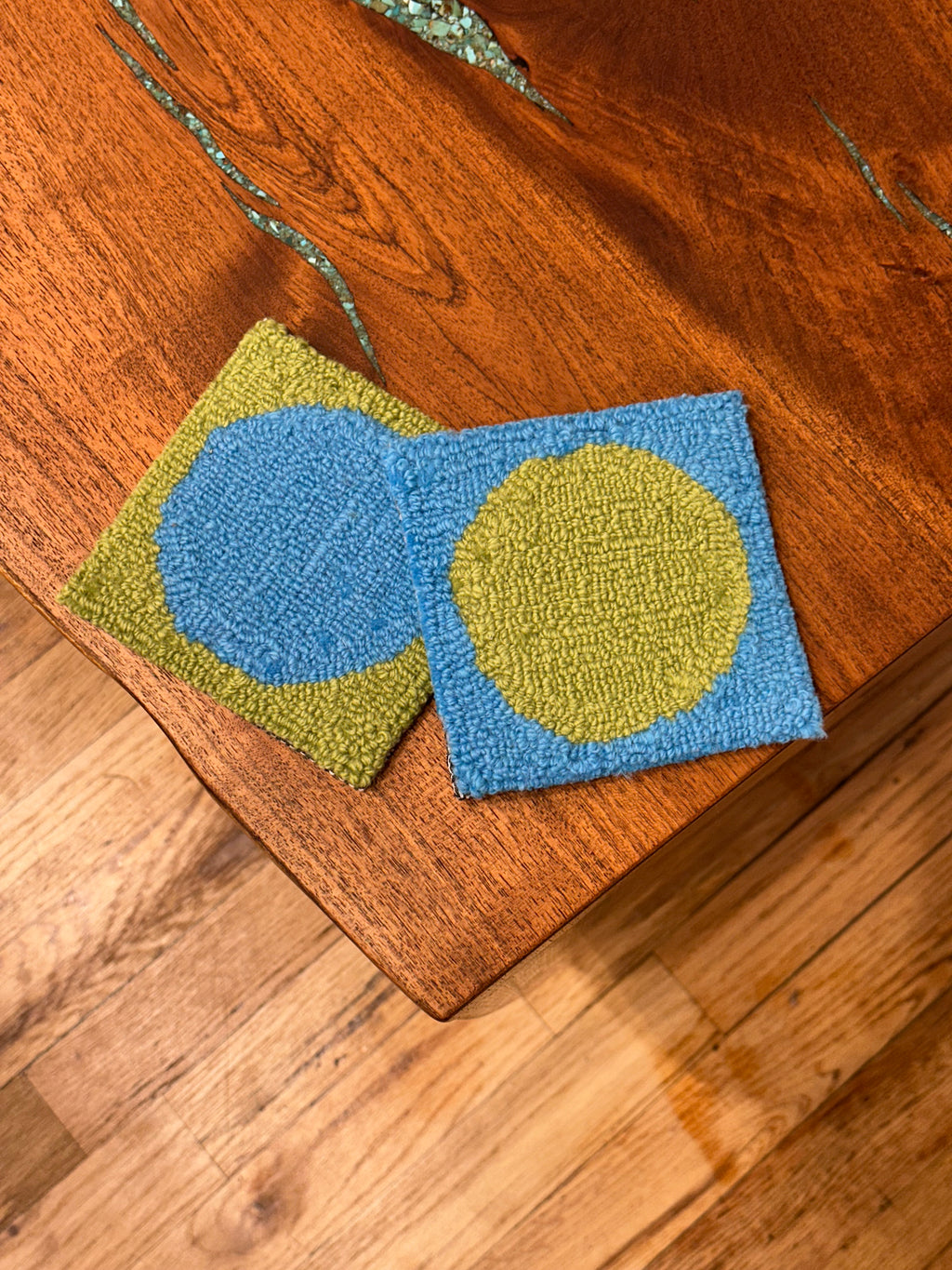 Coasters - cerulean ~ grass