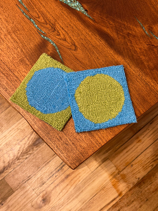 Coasters - cerulean ~ grass