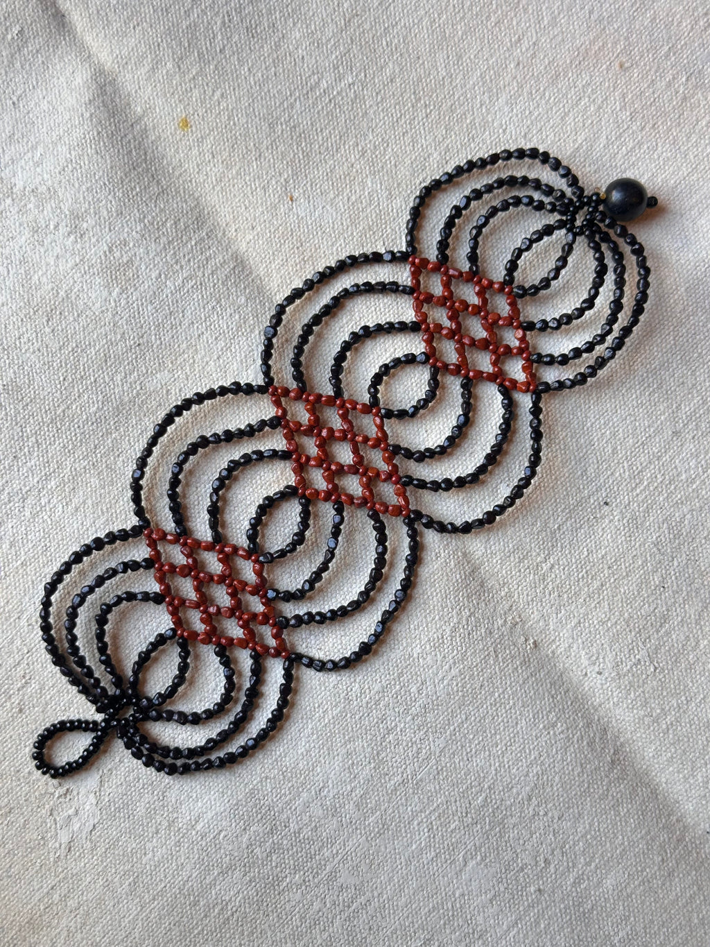 Bracelet Ikish - Black and Terracota