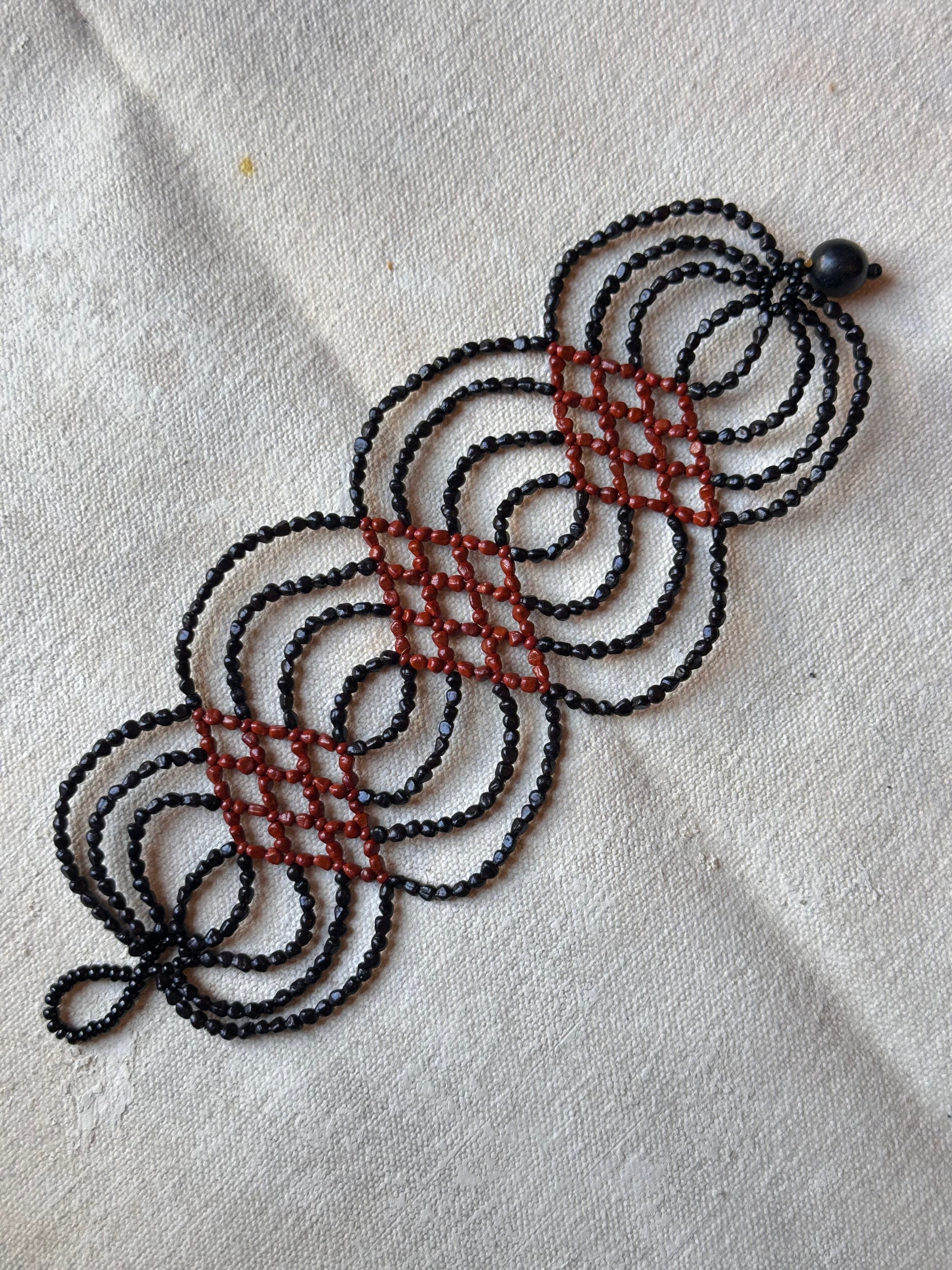 Bracelet Ikish - Black and Terracota