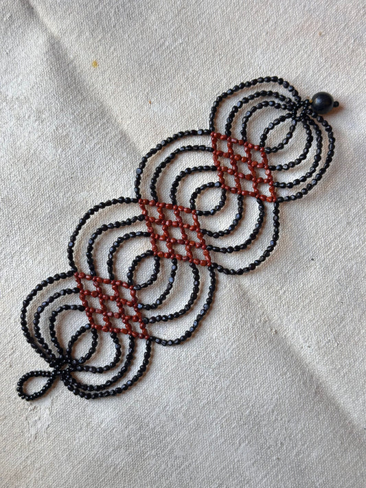 Bracelet Ikish - Black and Terracota