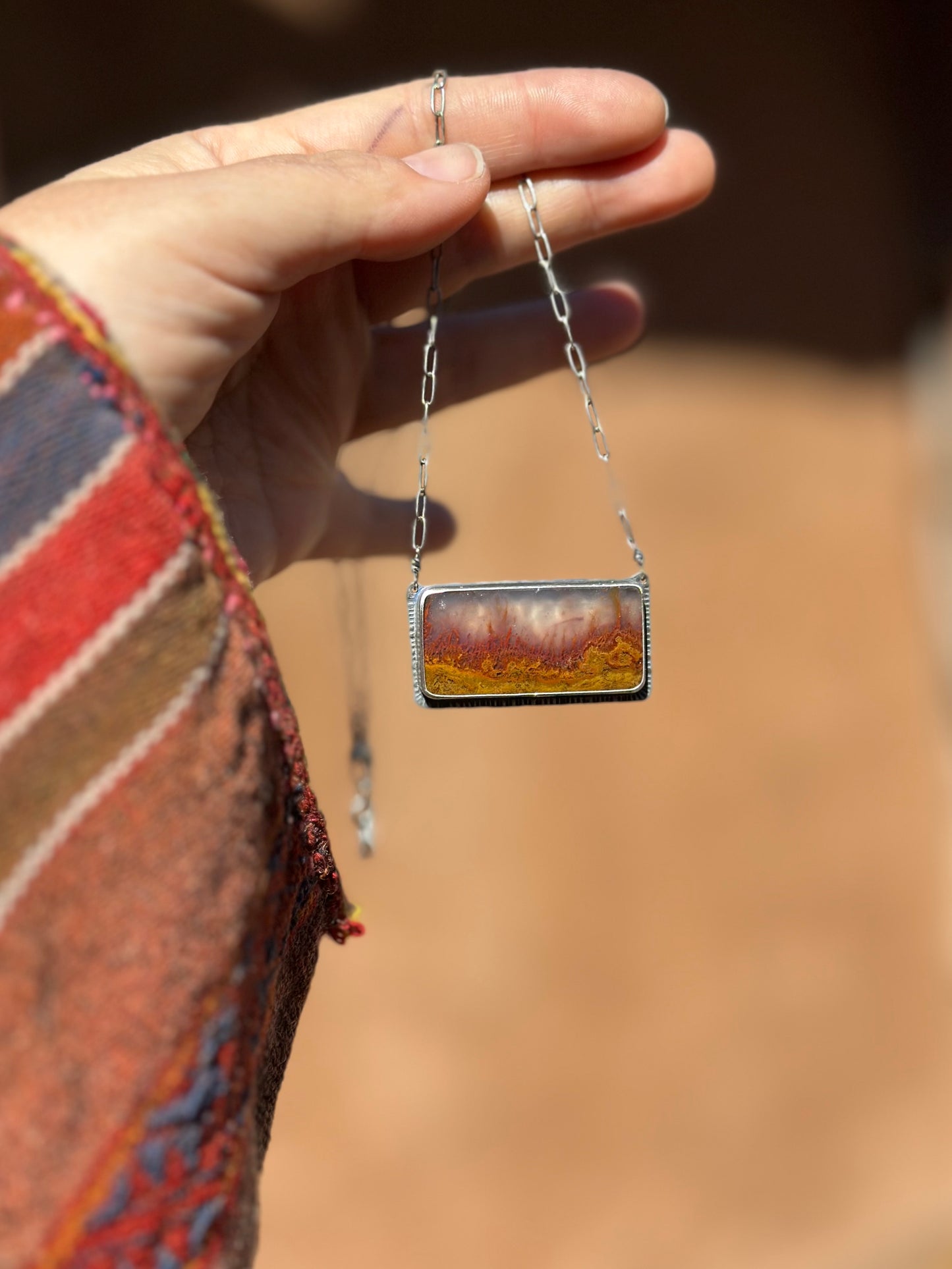 Mexican Flame Agate Statement Necklace