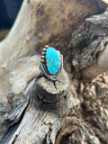 Blue Bird Turquoise and Sterling Silver Ring - size 7.5