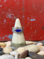 4-piece Lapis Lazuli and Sterling Silver • stackable ring set • set fits size 6
