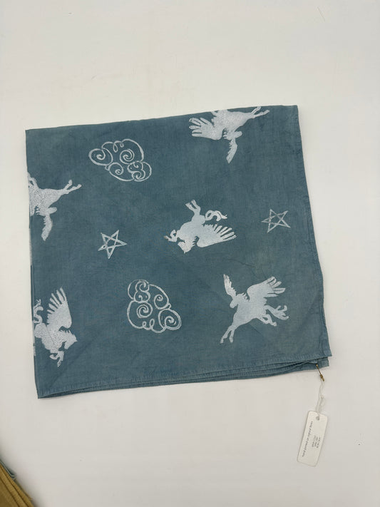 Hand-dyed bandana - blue
