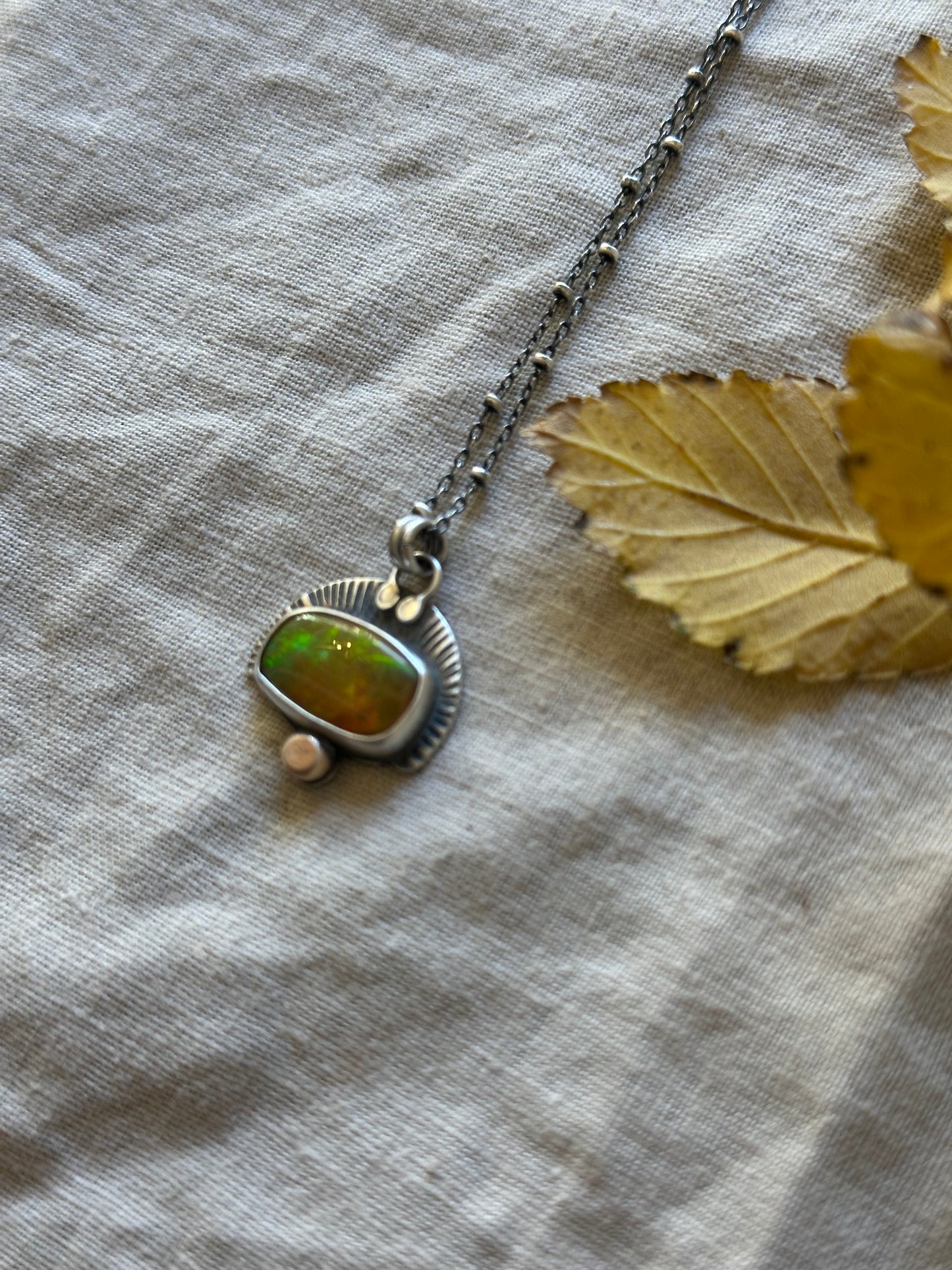 Ethiopian Opal & Sterling Silver Necklace