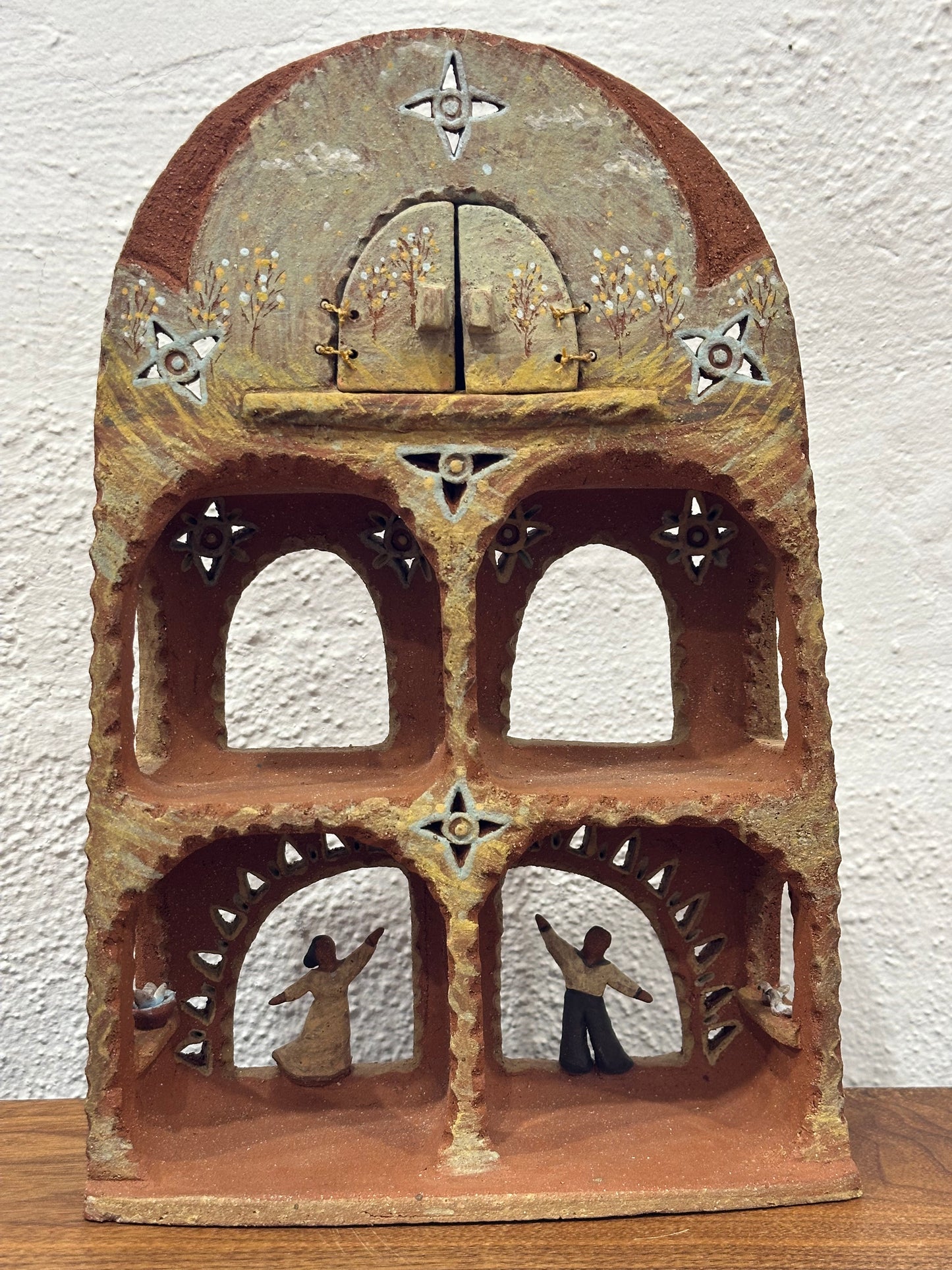 Altar with Mechanical Doors - Clay Sculptural Piece