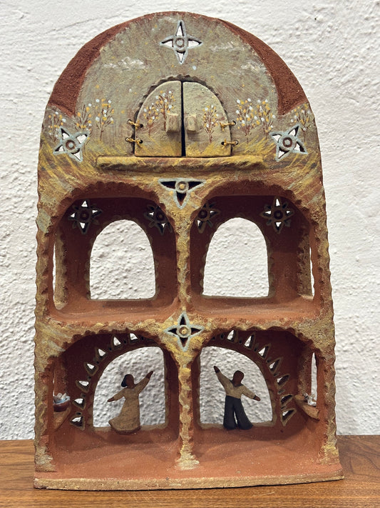 Altar with Mechanical Doors - Clay Sculptural Piece