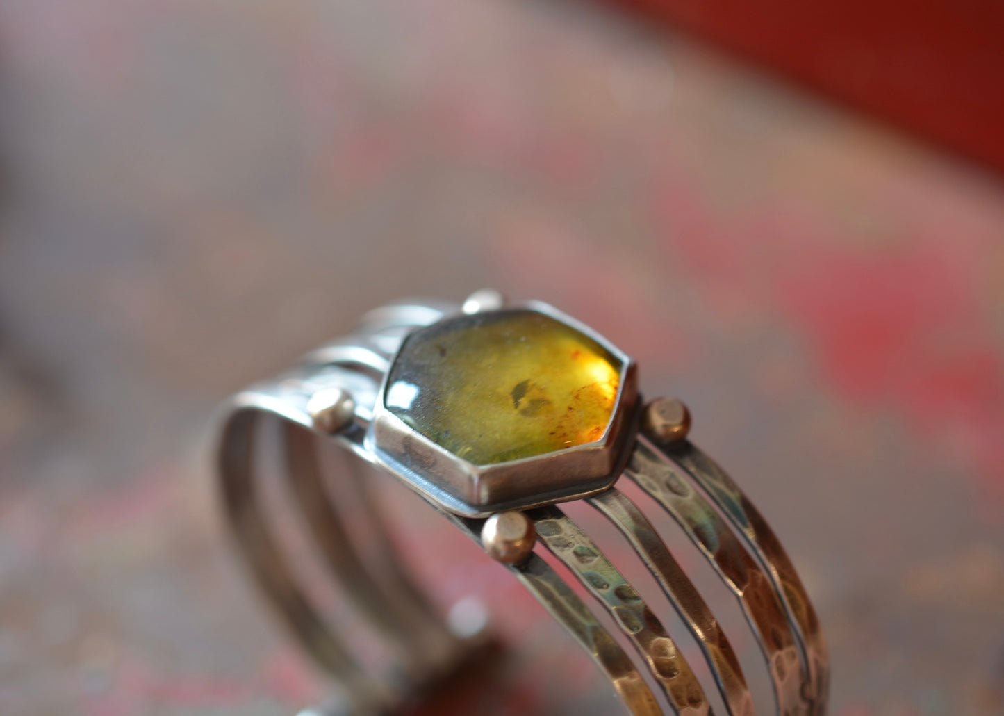 Mexican Amber Stacked Cuff Bracelet