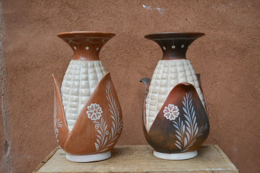 Corn vase ~ Brown and Red