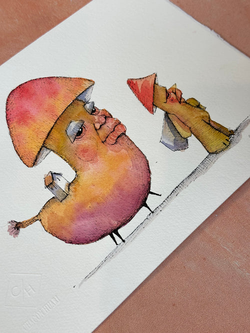 10x12 framed ~ Migrantes - Original illustrations