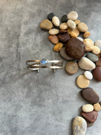 Rainbow Moonstone Stacked Cuff Bracelet