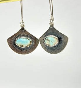 Golden Hill Turquoise Earrings - Sterling Silver