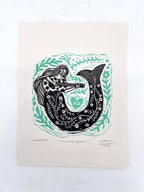 Proctectora - Linocut 9.5”x12.5”