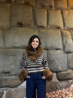 Alpaca fur jacket - Upcycled Bomber Jacket - Alpaca wool