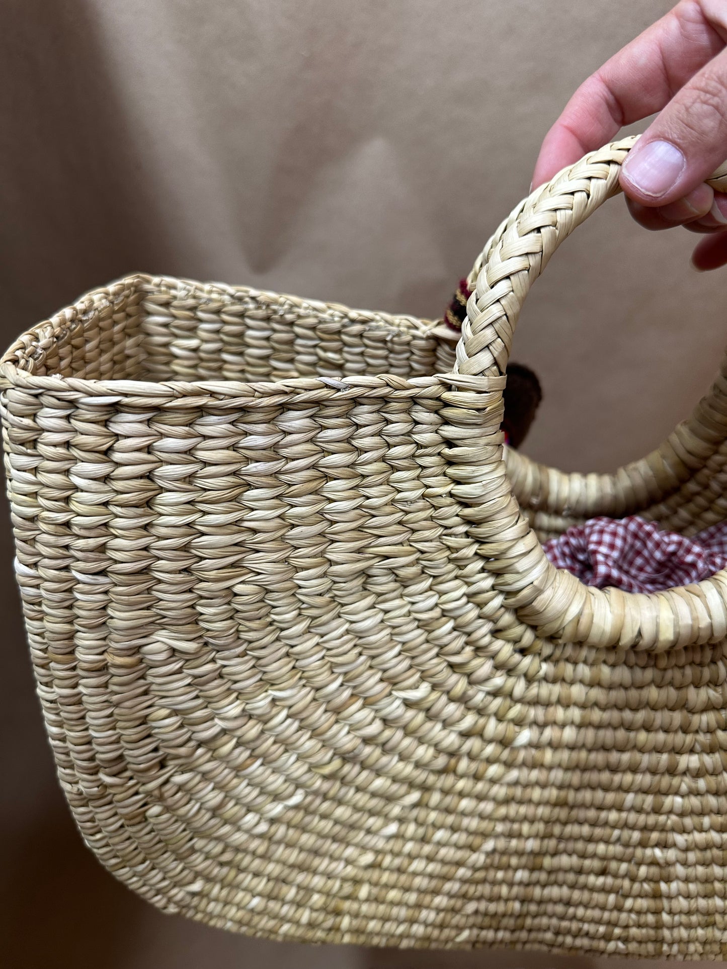 Natural Tote with Tassel ~ Junco Reed