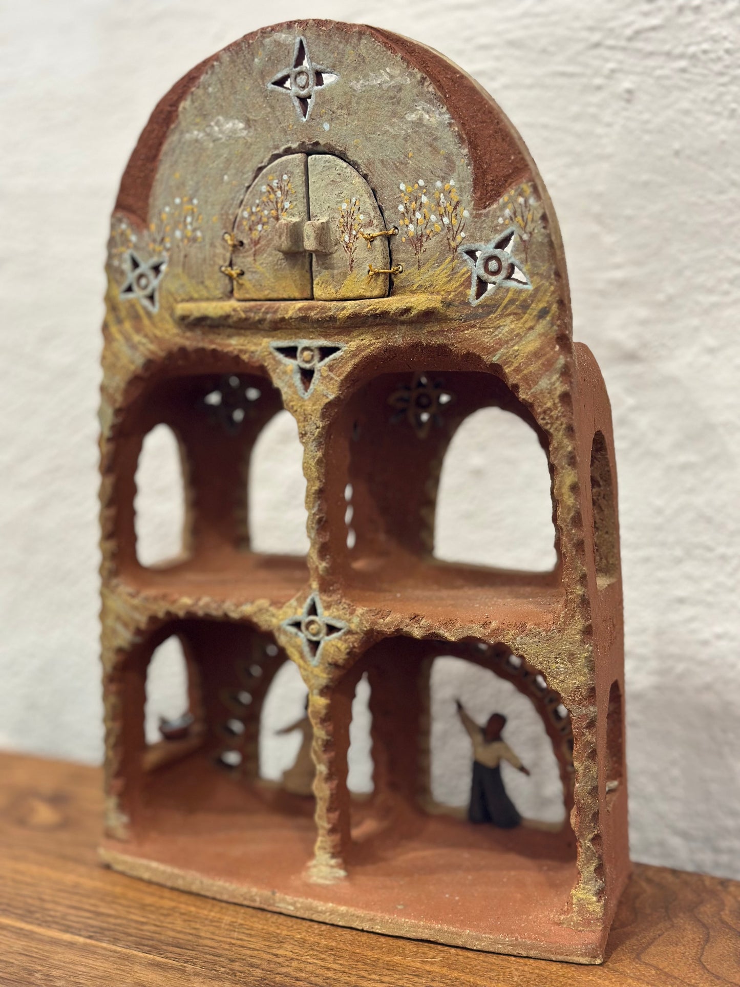 Altar with Mechanical Doors - Clay Sculptural Piece