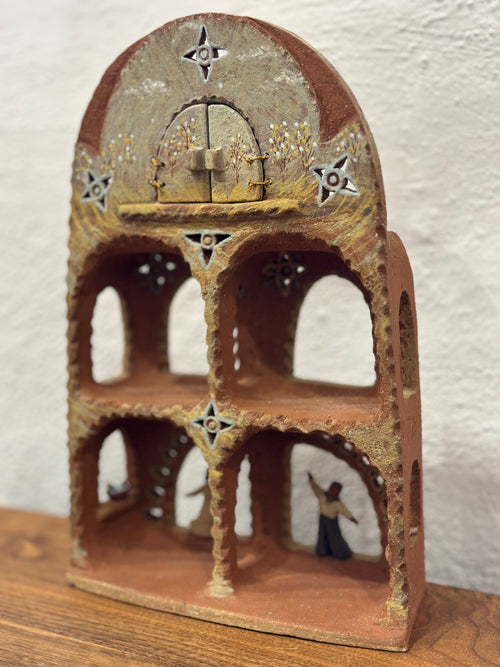 Altar with Mechanical Doors - Clay Sculptural Piece