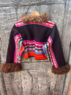 Alpaca fur jacket - Upcycled Bomber Jacket - Alpaca wool