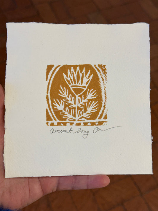 Ancient Song Block Print - 6” by 6”