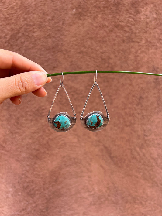 Carico Lake Turquoise dangling Sterling Silver Earrings