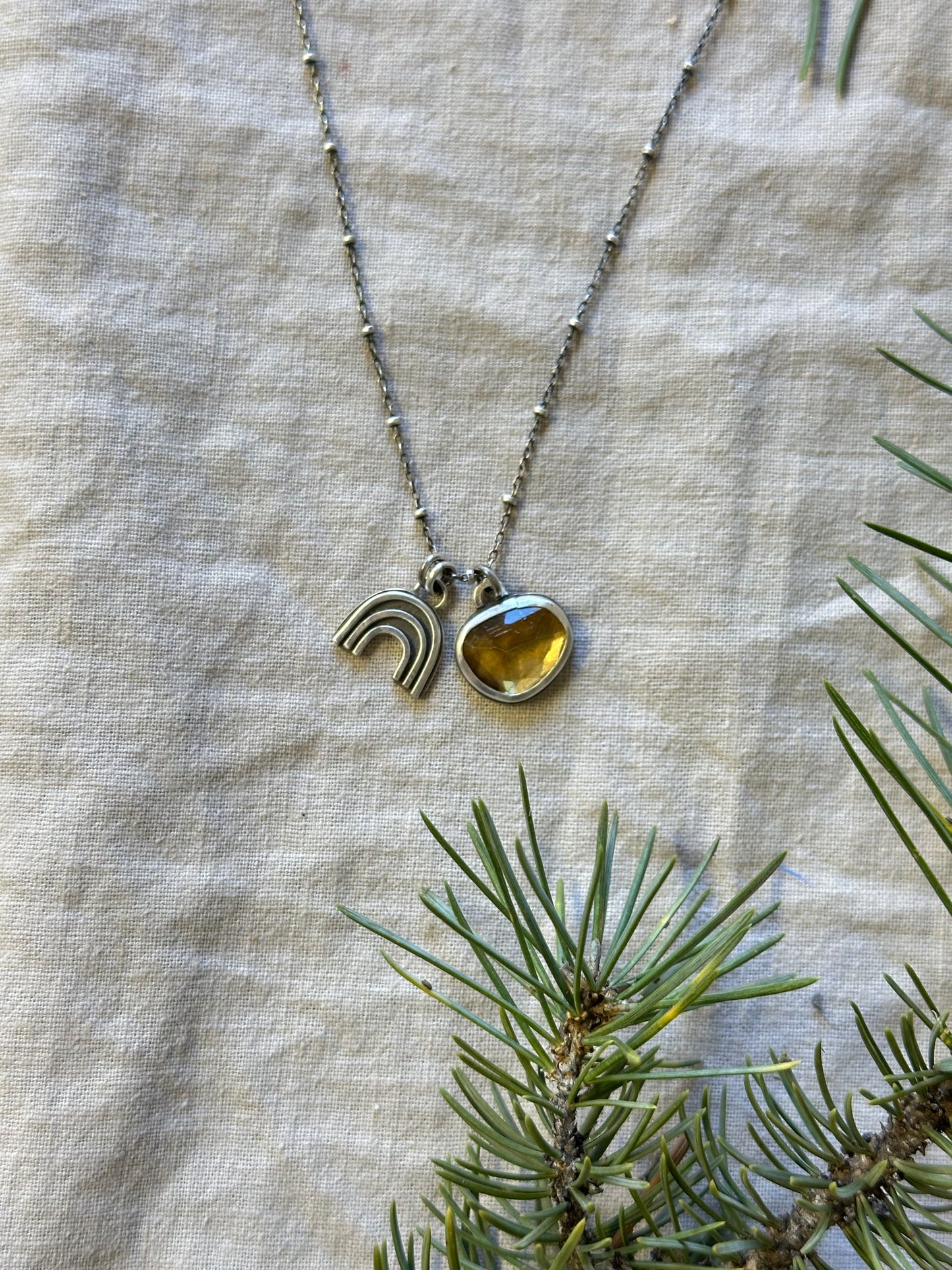 Rainbow and Citrine Necklace