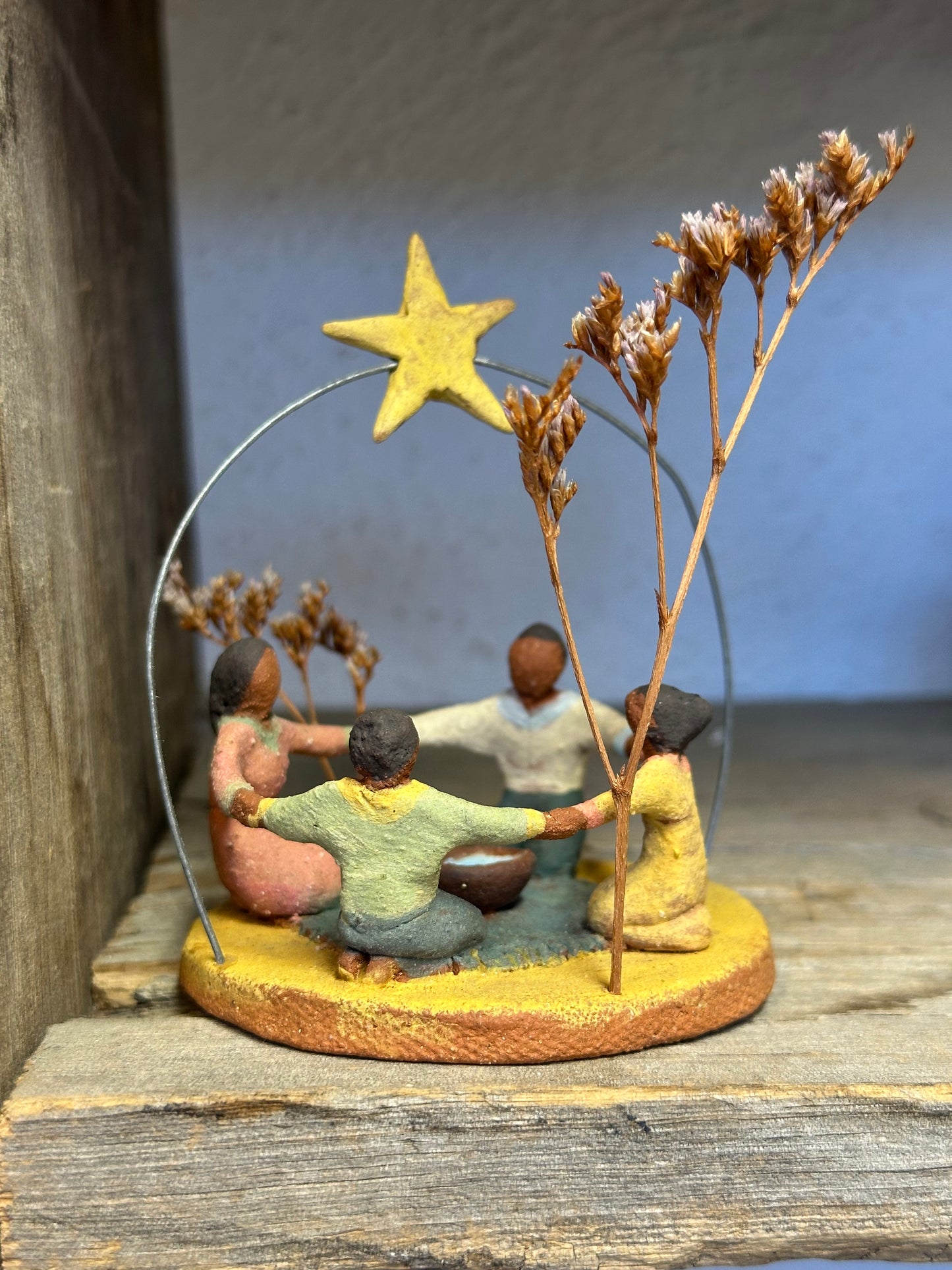 Circle Time with a Star - clay sculpture