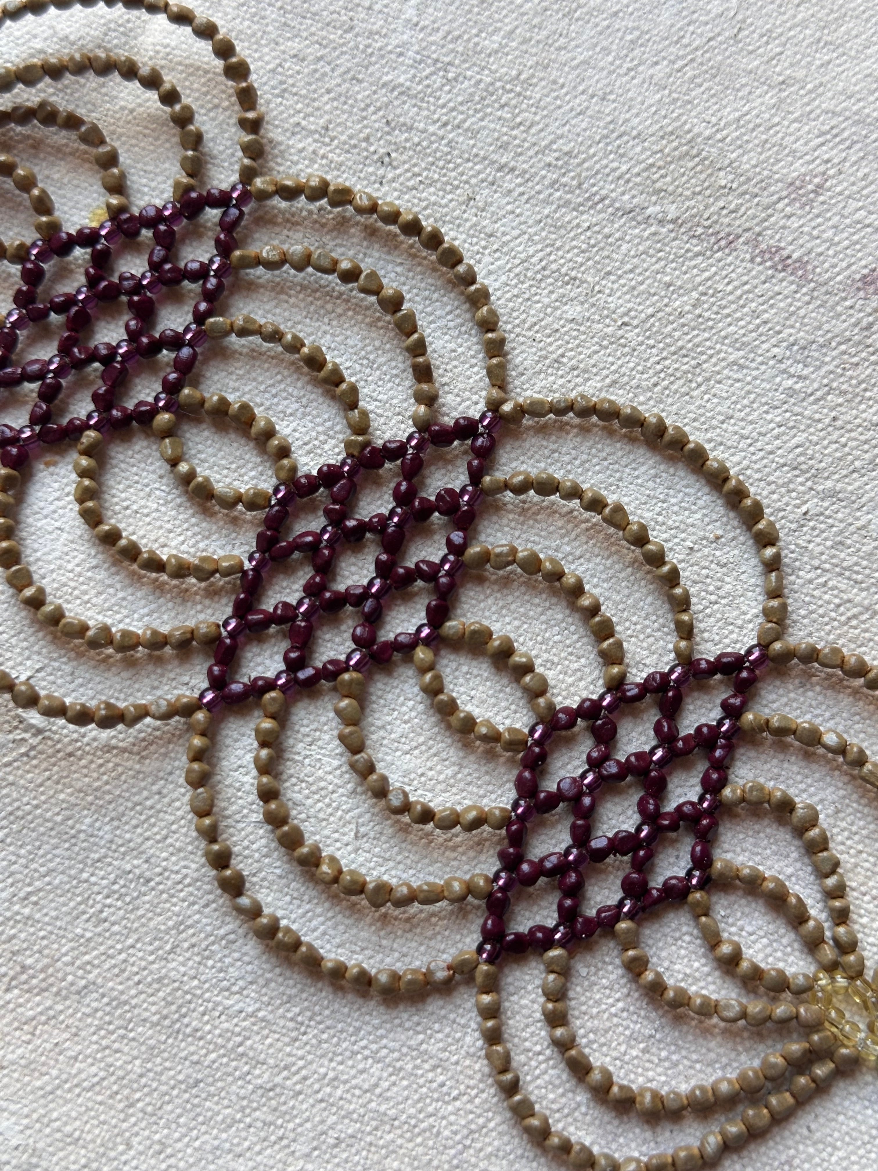 Bracelet Ikish - Sand & Burgundy