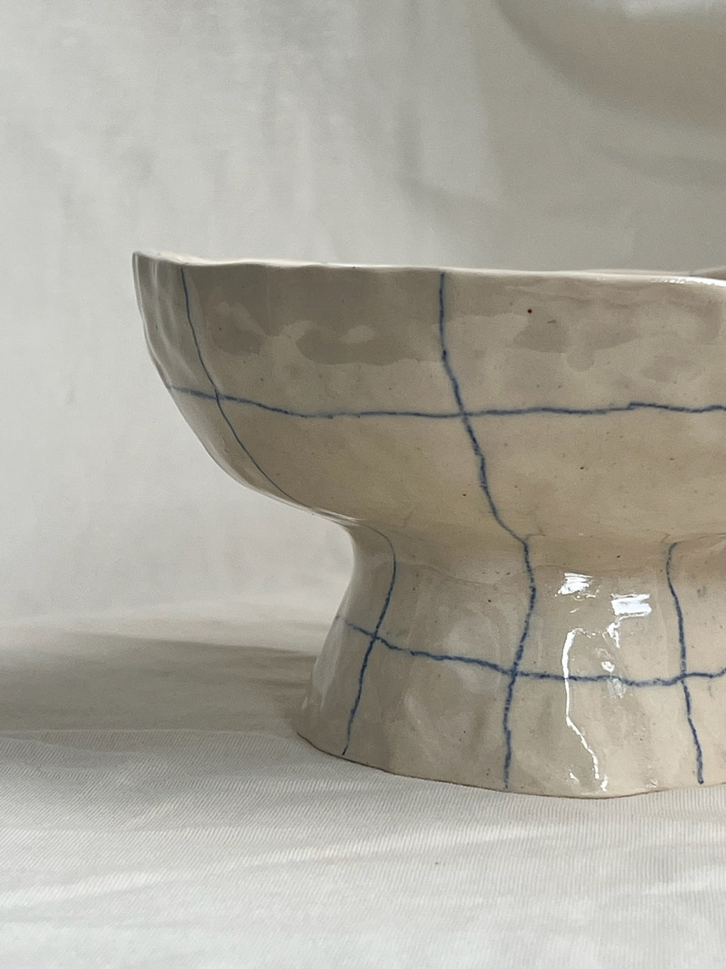 Blue Crayon - Stoneware Pedestal Bowl - 2 sizes