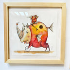Migrantes - Original illustrations - 10x10 framed