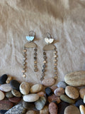 Connected geometric dangle earrings - Sterling Silver