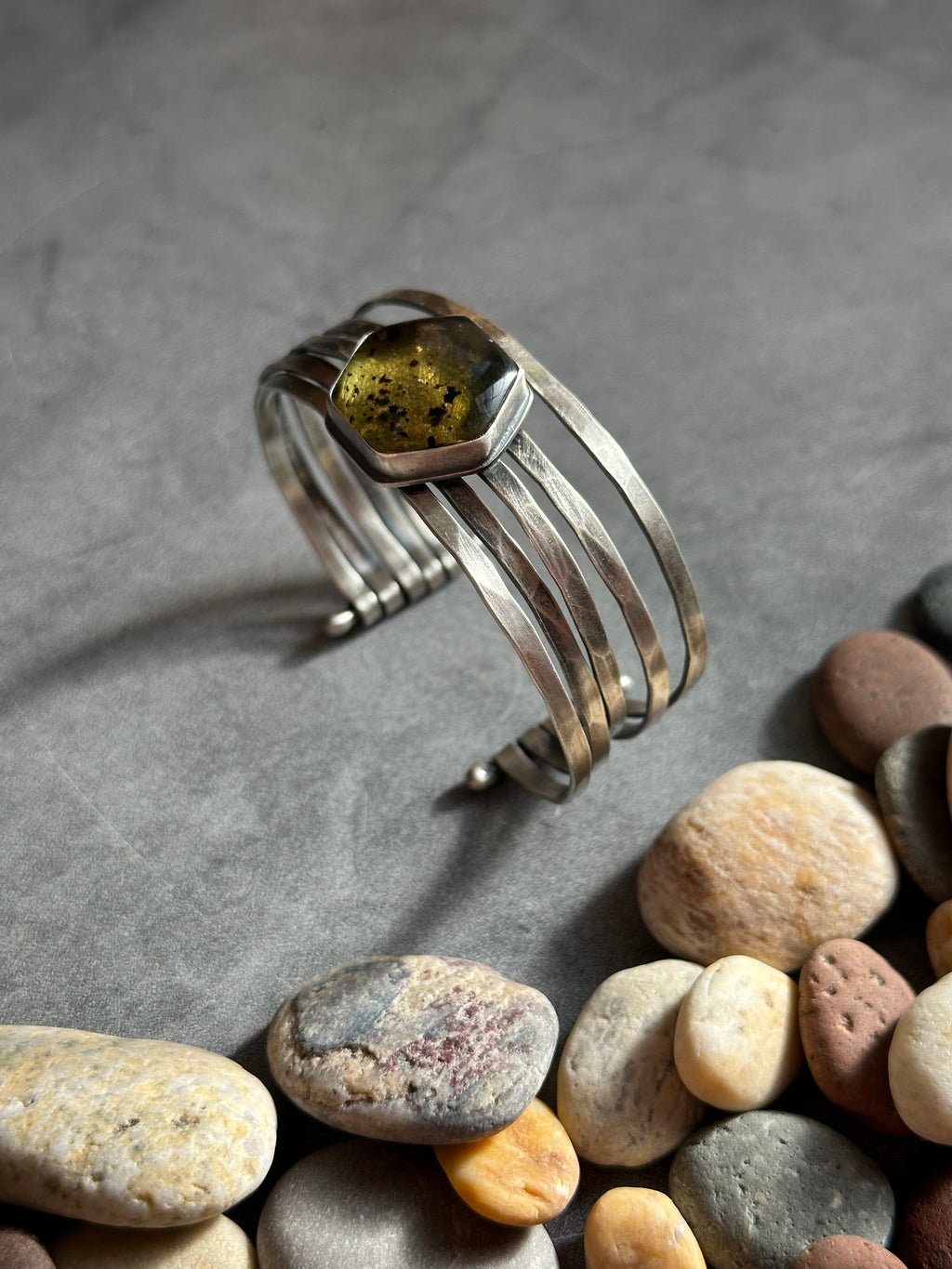 Mexican Amber Stacked Cuff Bracelet