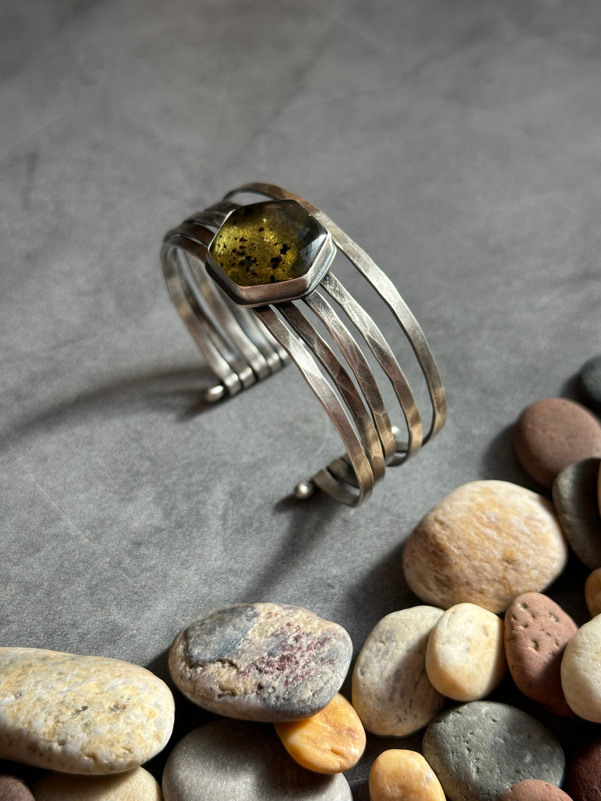 Mexican Amber Stacked Cuff Bracelet