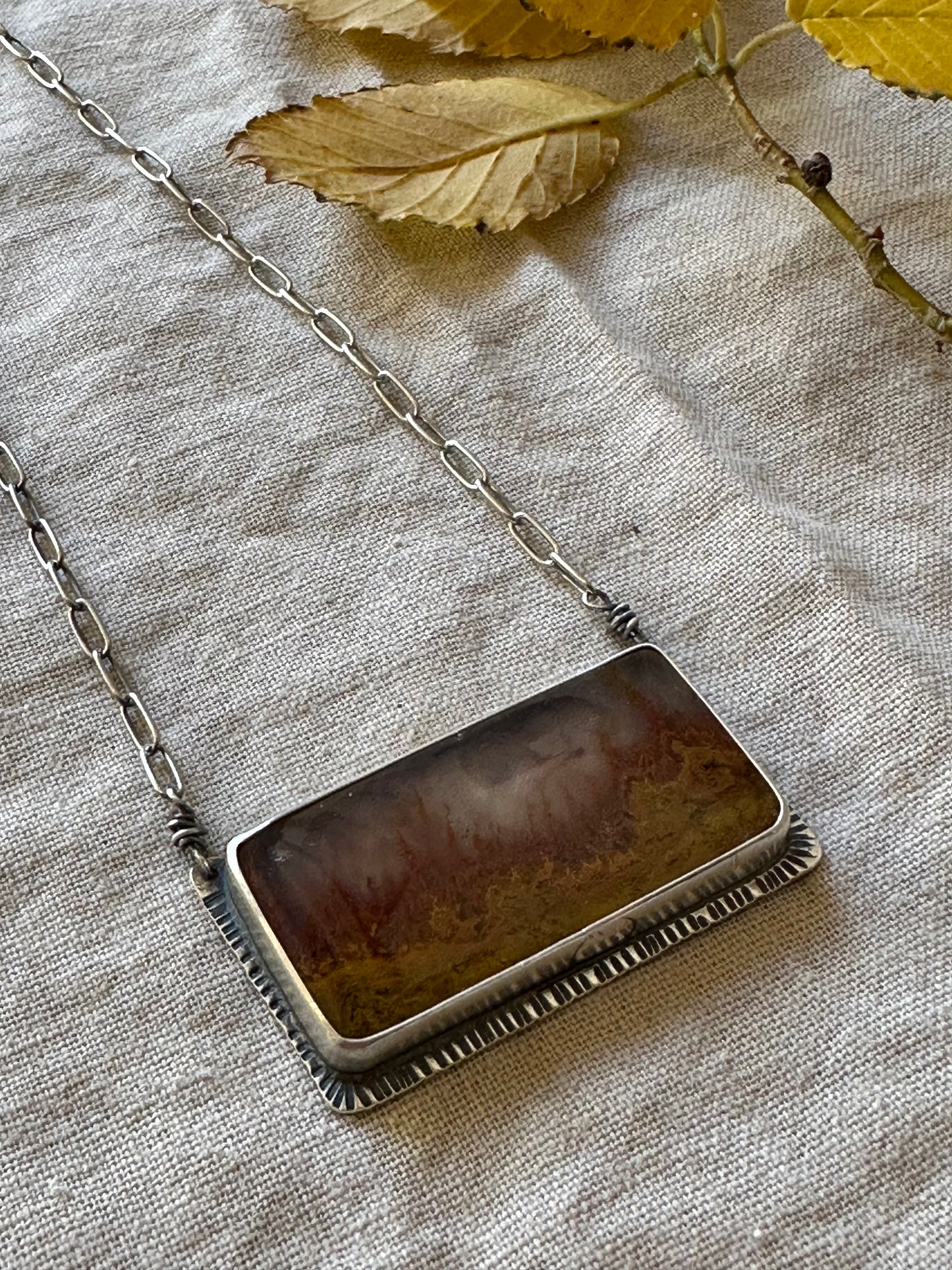 Mexican Flame Agate Statement Necklace