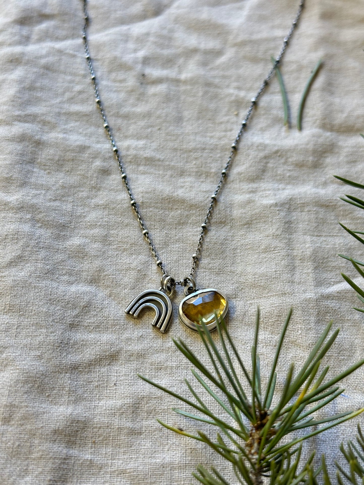 Rainbow and Citrine Necklace