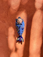 Blue Wawa with fish tail ~ Small ~ art wall sculpture