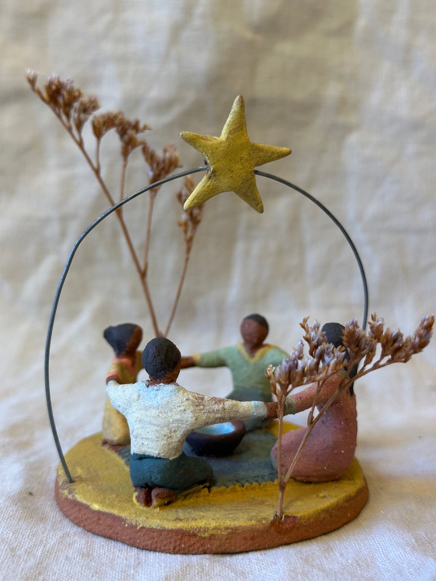 Circle Time with a Star - clay sculpture