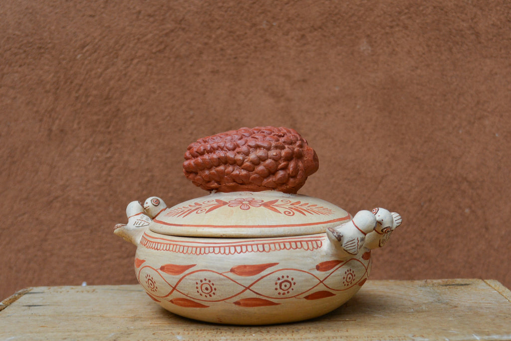 Bird Clay Bowl ~ with lid