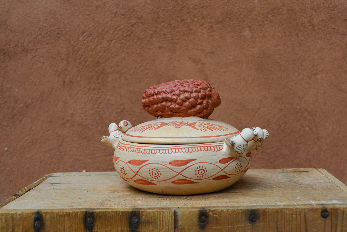 Bird Clay Bowl ~ with lid