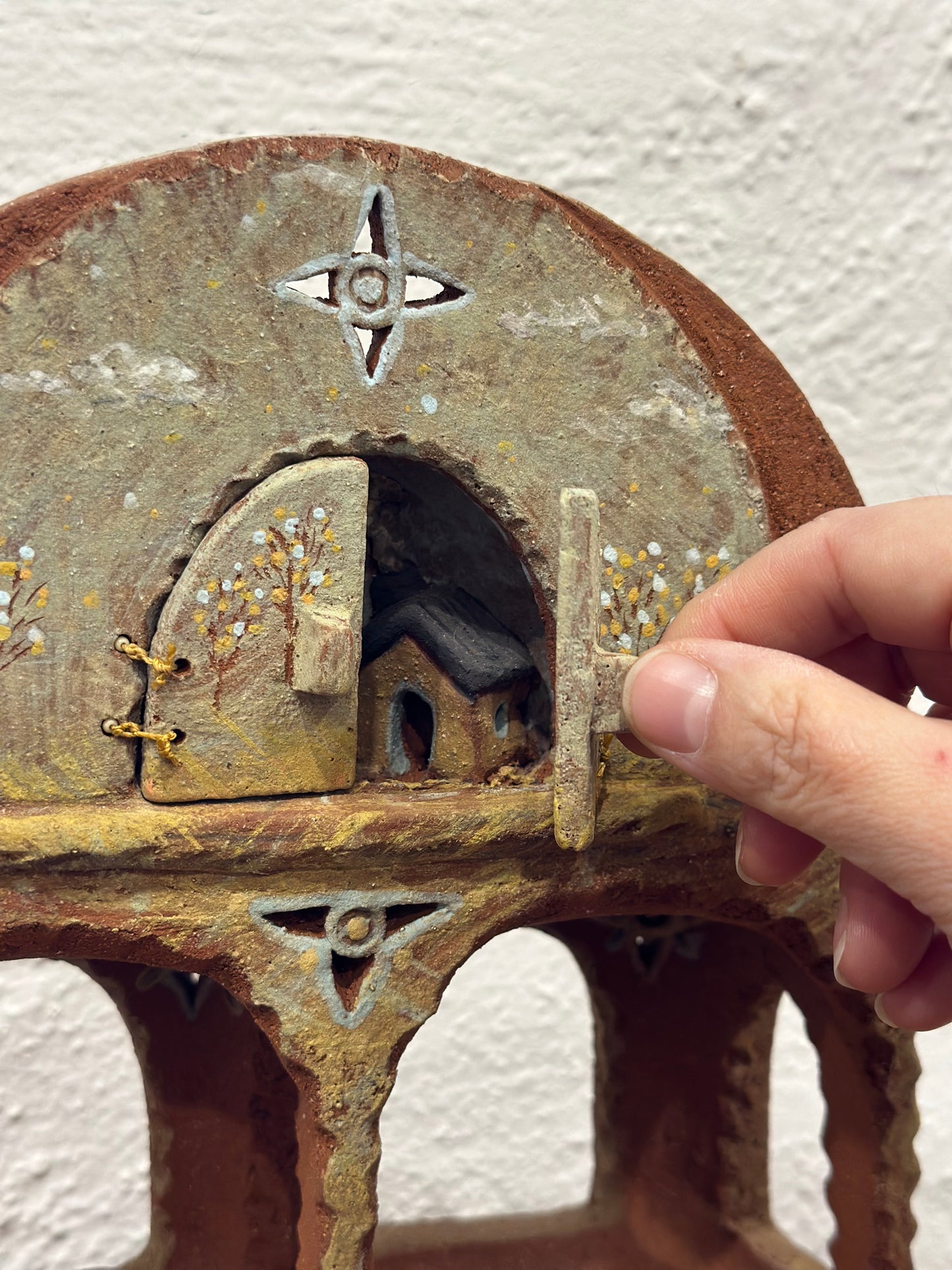 Altar with Mechanical Doors - Clay Sculptural Piece