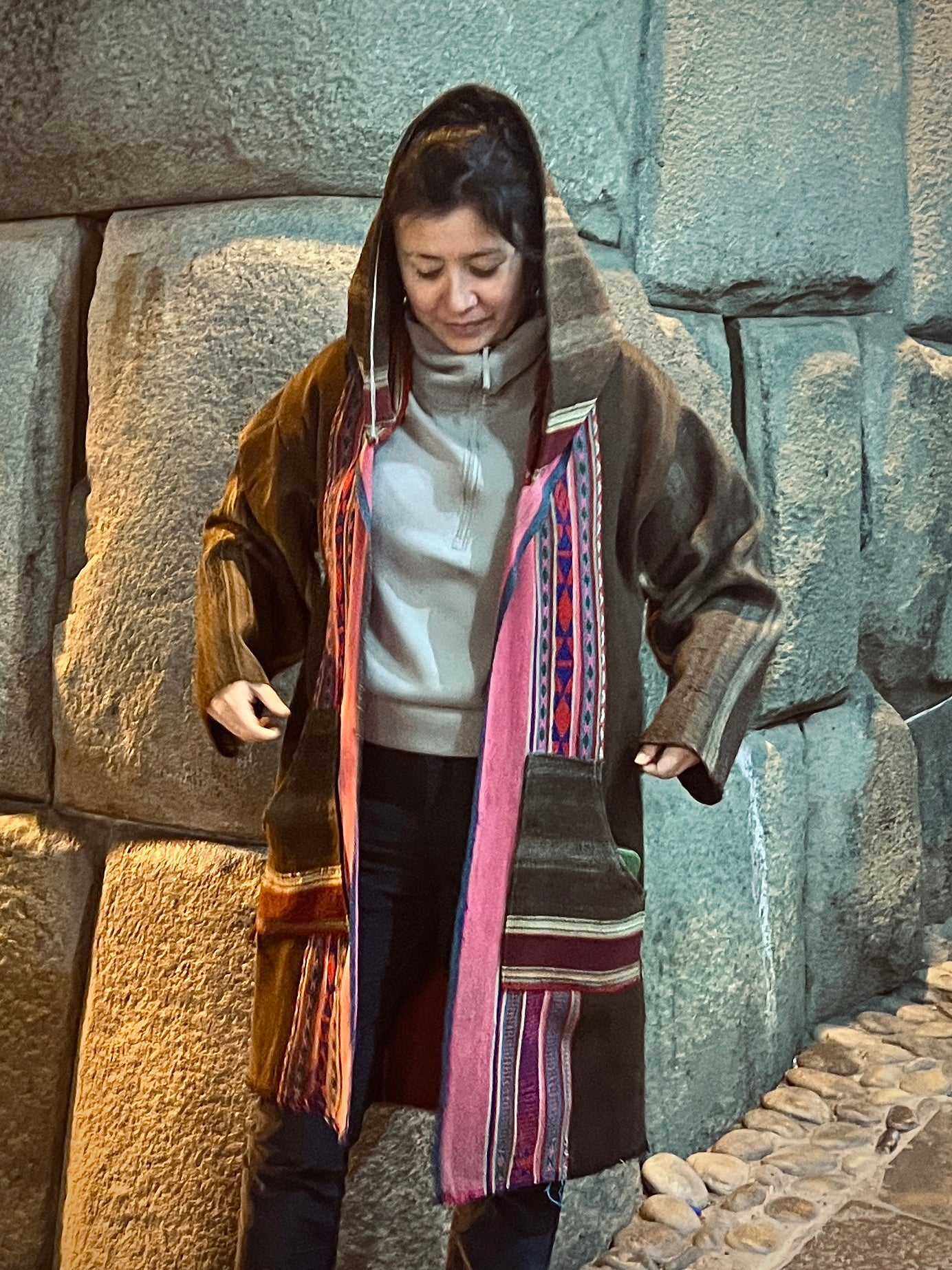 Upcycled Coat - Antique Aguayo Sheep wool