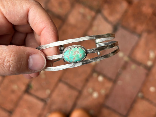 Stacked - Attached Bracelet - Carico Lake Turquoise  ~ Cuff with Movement - ready to ship