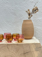Nip cup ~ Amber & Peach ~ Blown glass