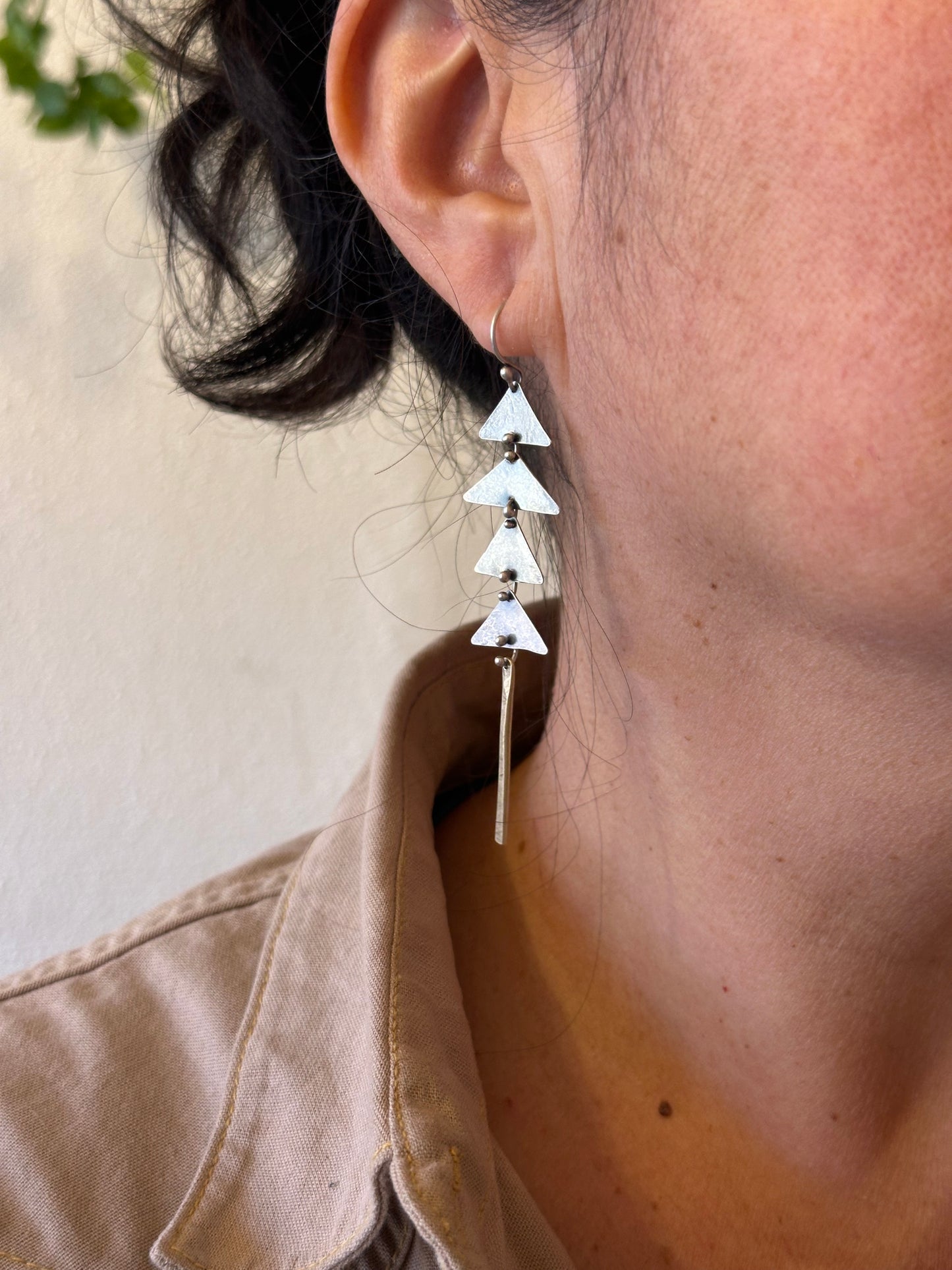 Pine Tree Connected earrings - Sterling Silver