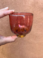 Nip cup ~ Pink & Amber ~ Blown glass