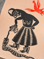 Diabla Cafe por la Mañana - Lino Print 11" x 8"