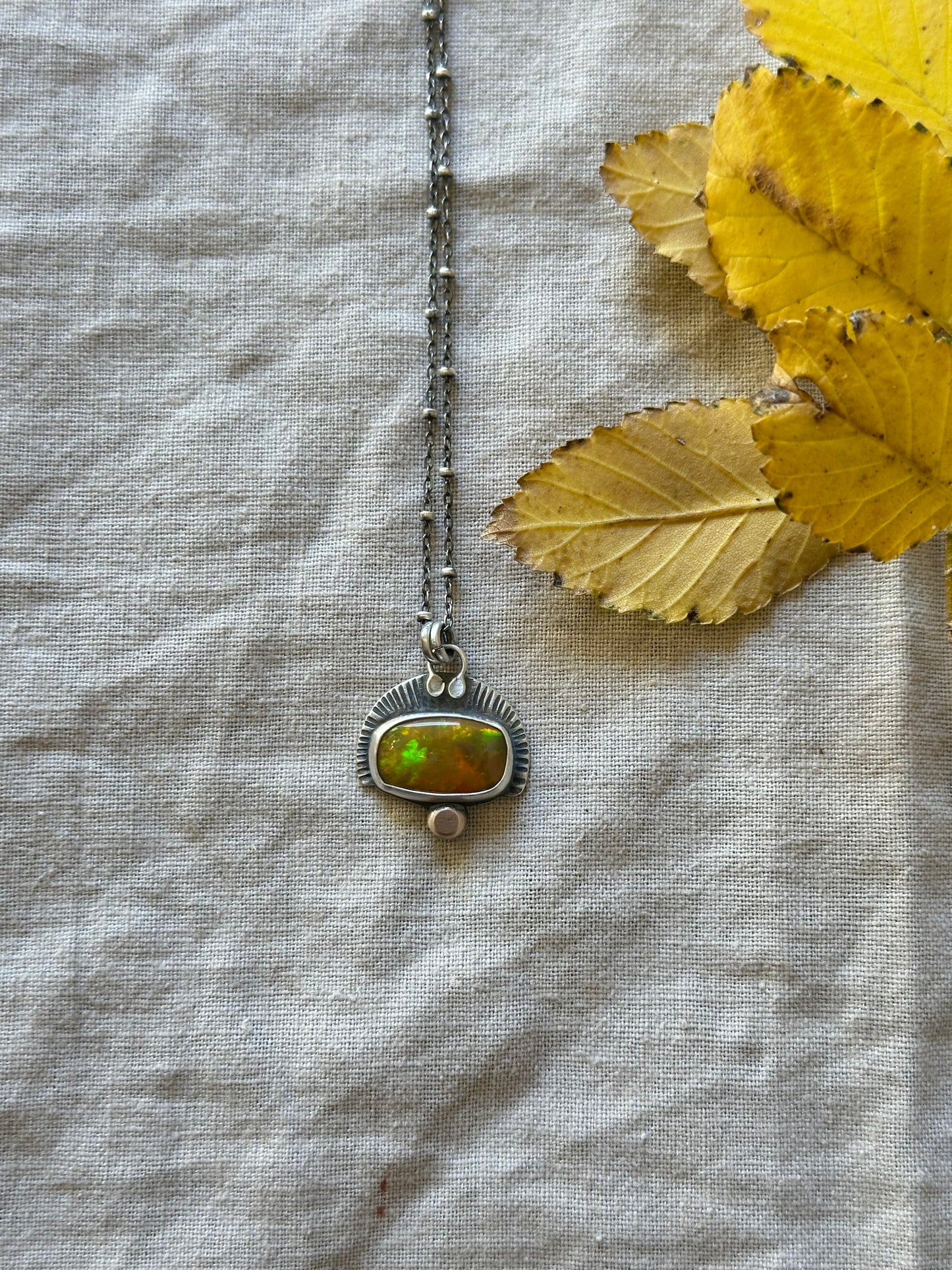 Ethiopian Opal & Sterling Silver Necklace