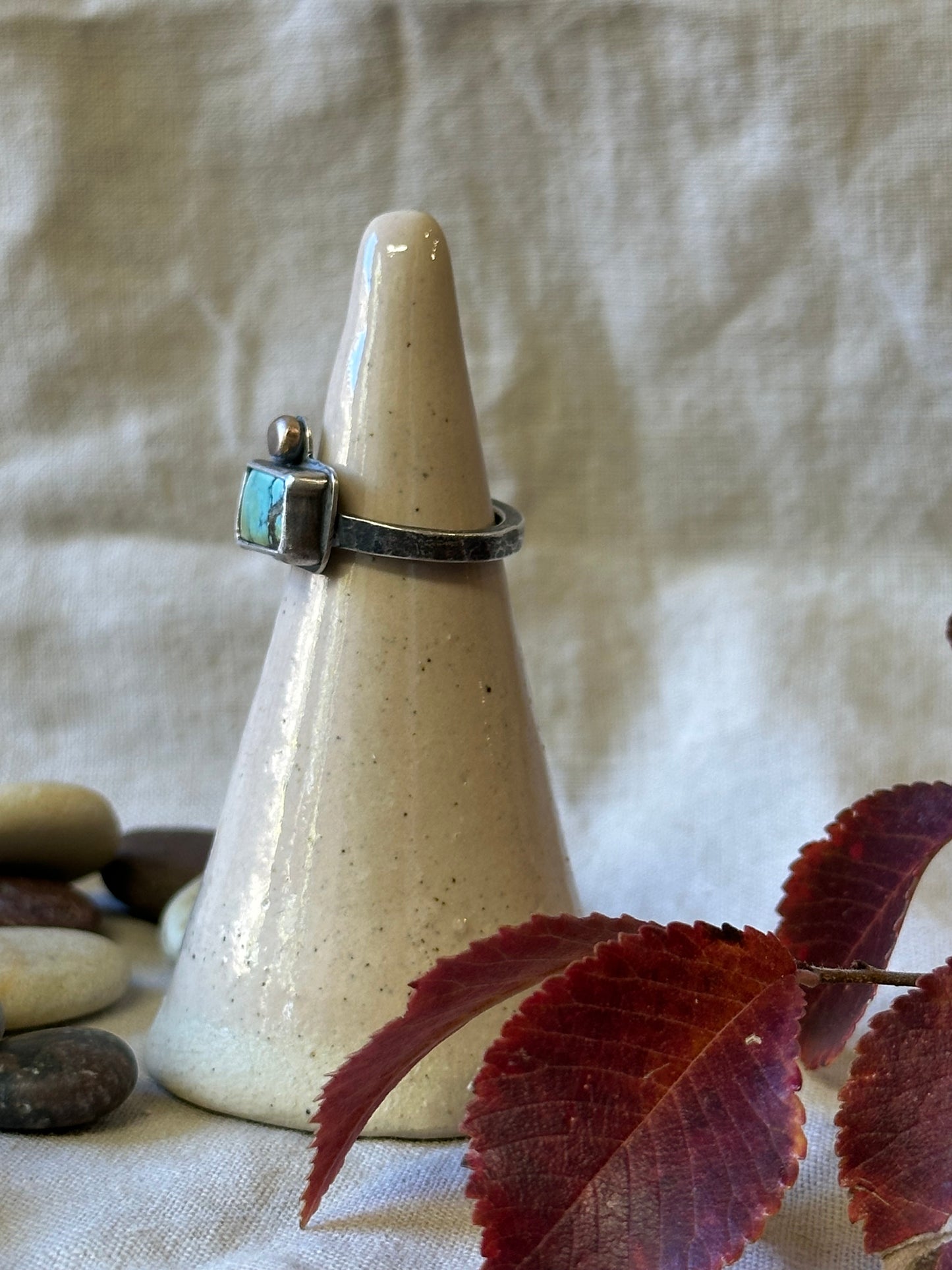 Blue Moon Turquoise and Sterling Silver Ring ~ Size 7