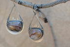 Mexican Agate dangle earrings - Sterling Silver